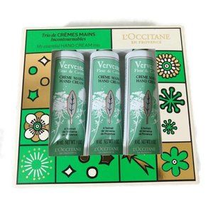 L'Occitane LIMITED EDITION Verbena Carrot Flower Hand Cream Trio set X 3 NIB